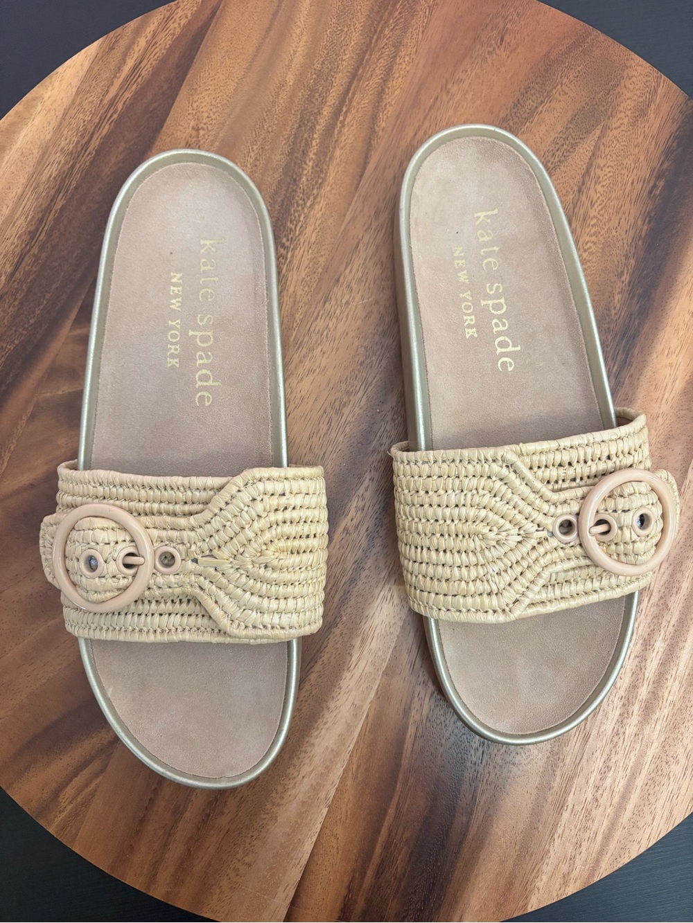 Kate Spade New York Maribelle Raffia Slide Sandals Size 9
